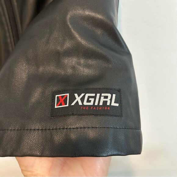 X-girl Faux Leather Retro Mini Dress Color Black Size Small y2k - Picture 4 of 11